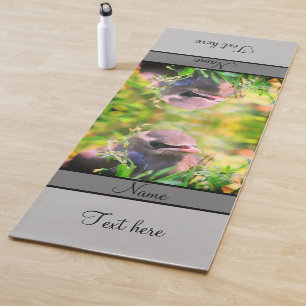 Yellow Cedar Waxwing Fledgling Bird Personalized Yoga Mat
