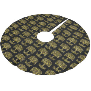 Yellow Celtic Tree Of Life Brushed Polyester Tree Skirt