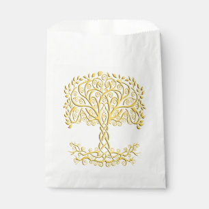 Yellow Celtic Tree Of Life Favour Bags