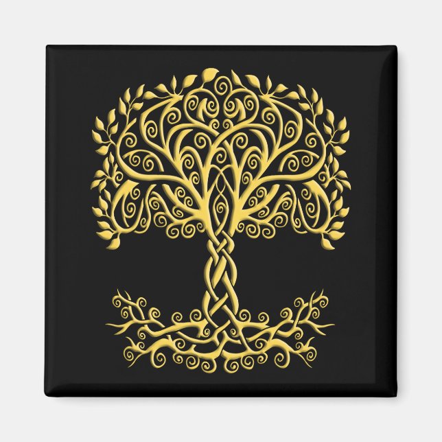 Yellow Celtic Tree Of Life Magnet (Front)
