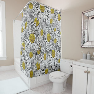 Yellow Centred Daisies Shower Curtain