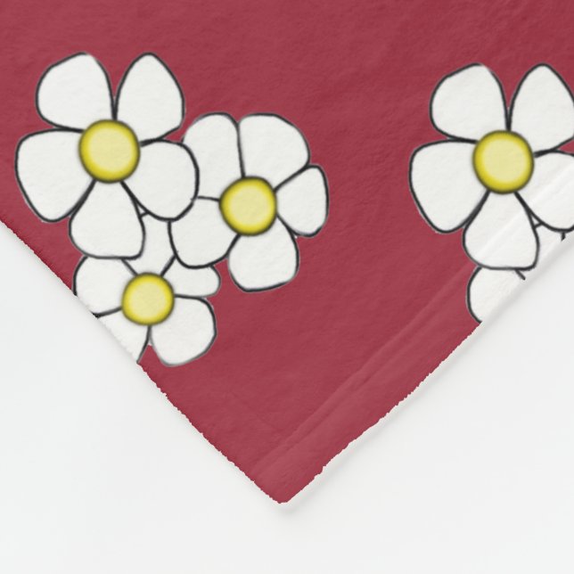 Yellow Centred Daisy Fleece Blanket (Corner)