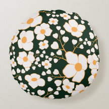 Yellow Centred White Flowers & Green Background