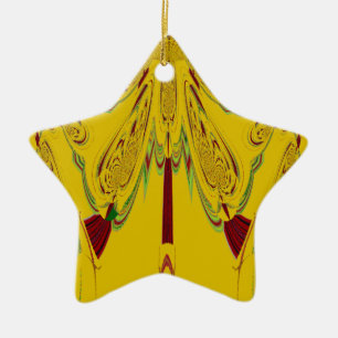 Yellow Ceramic Tree Decoration
