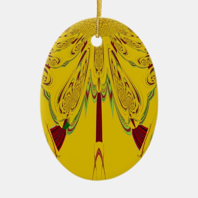 Yellow Ceramic Tree Decoration (Front)