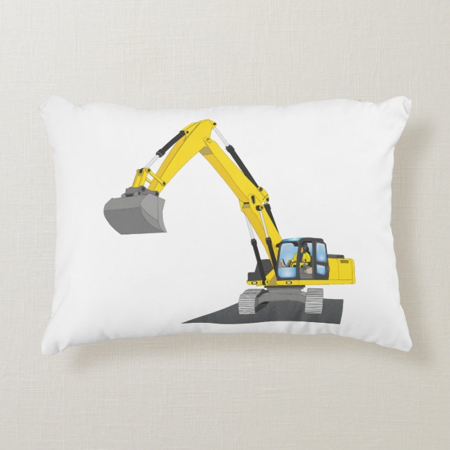 yellow chain excavator decorative cushion (Front)