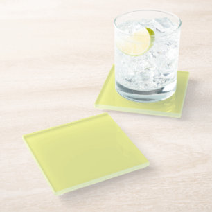 Yellow Chalk Glass Coaster