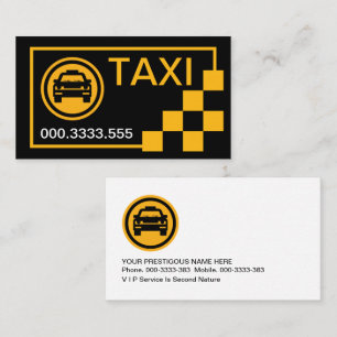 Yellow Check Box Taxi Cab Driver Business Card