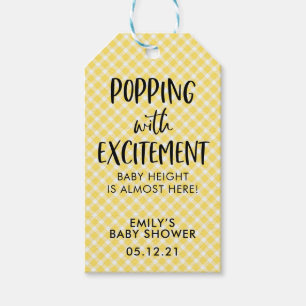 Yellow Check Gender Neutral Baby Shower Favour Tag