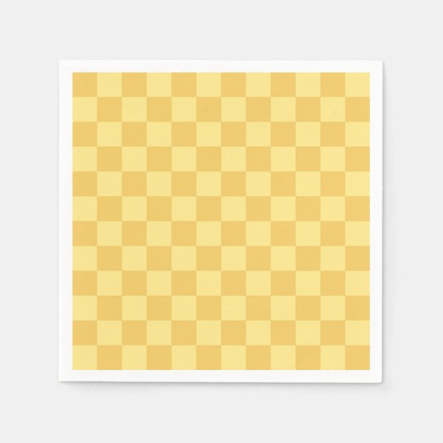 Yellow Checkerboard Pattern Napkin (Front)