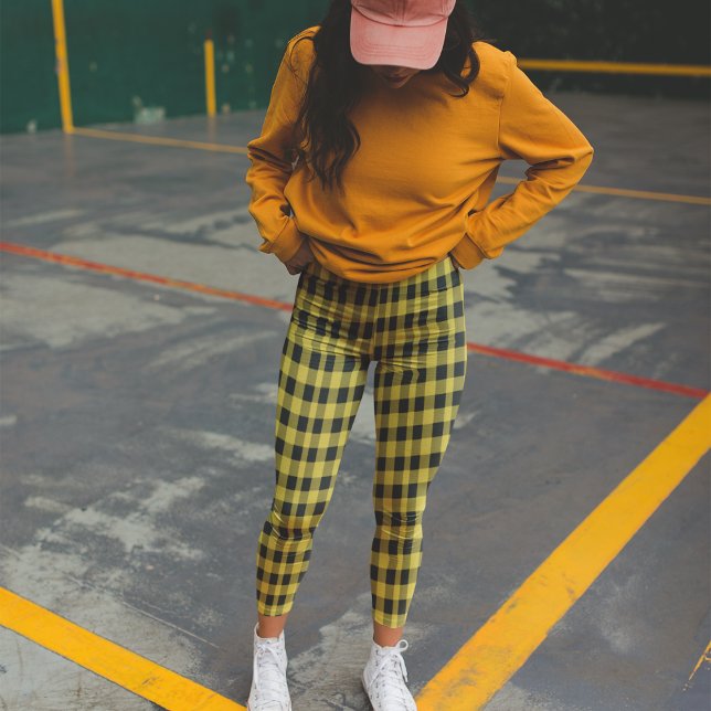 Yellow Checkers  Leggings (Creator Uploaded)