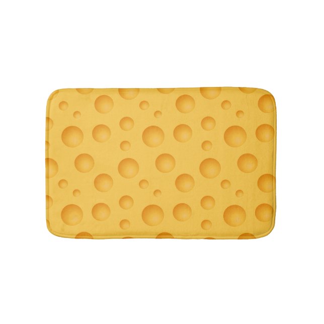 Yellow Cheese Pattern Bath Mat (Front)
