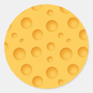 Yellow Cheese Pattern Classic Round Sticker