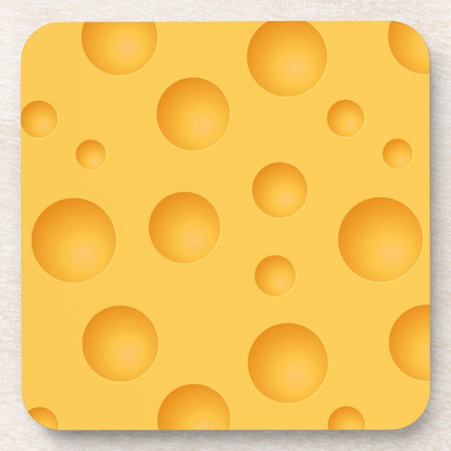 Yellow Cheese Pattern Coaster (Front)