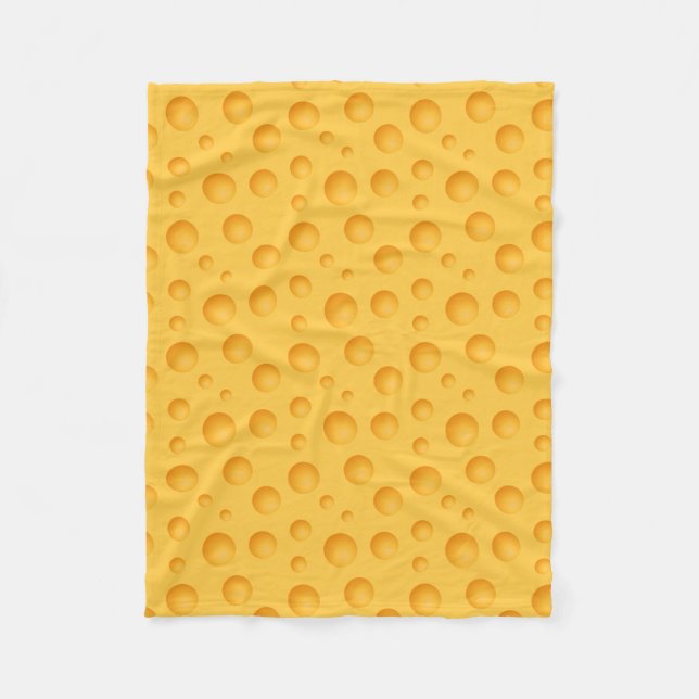 Yellow Cheese Pattern Fleece Blanket (Front)