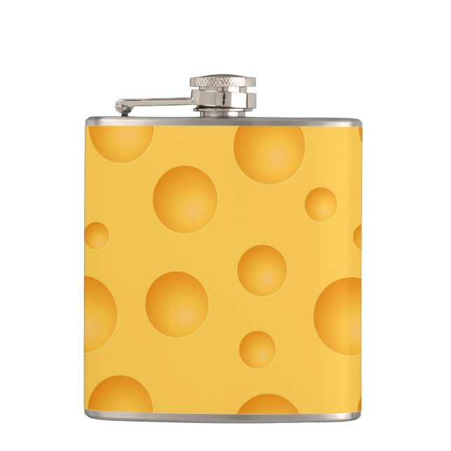 Yellow Cheese Pattern Hip Flask (Front)