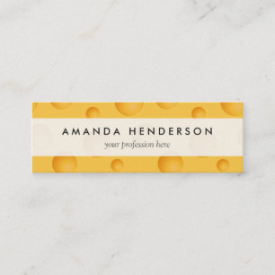 Yellow Cheese Pattern Mini Business Card