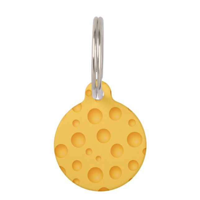 Yellow Cheese Pattern Pet Tag (Front)