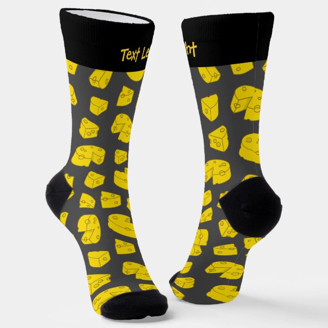 Yellow Cheese Pattern Socks (Angled)