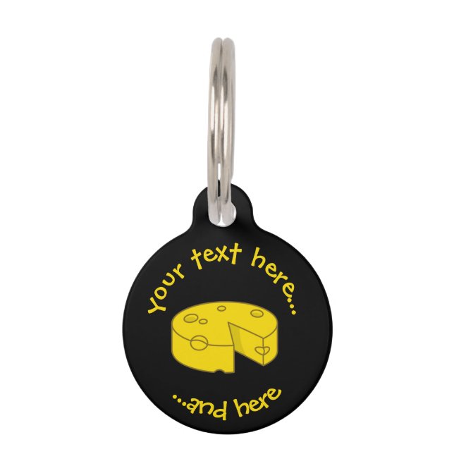 Yellow Cheese Pet Tag (Front)