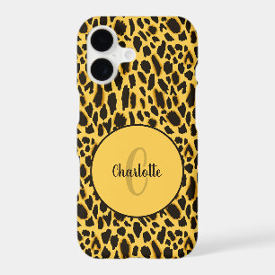 Yellow Cheetah Print Black Spots Animal Pattern