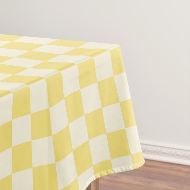 Yellow Chequerboard Tablecloth (In Situ)