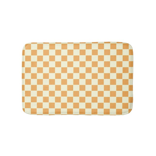 yellow chequered bath mat (Front)