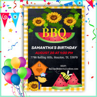 Yellow Chequered Country Sunflower Birthday BBQ In