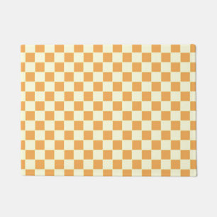 yellow chequered doormat