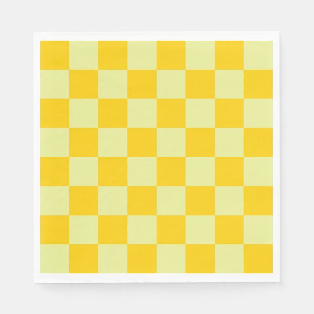 Yellow Chequered Gingham Pattern Napkin (Front)