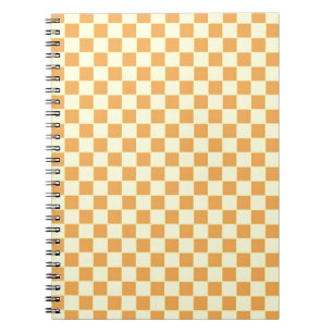 yellow chequered spiral notebook