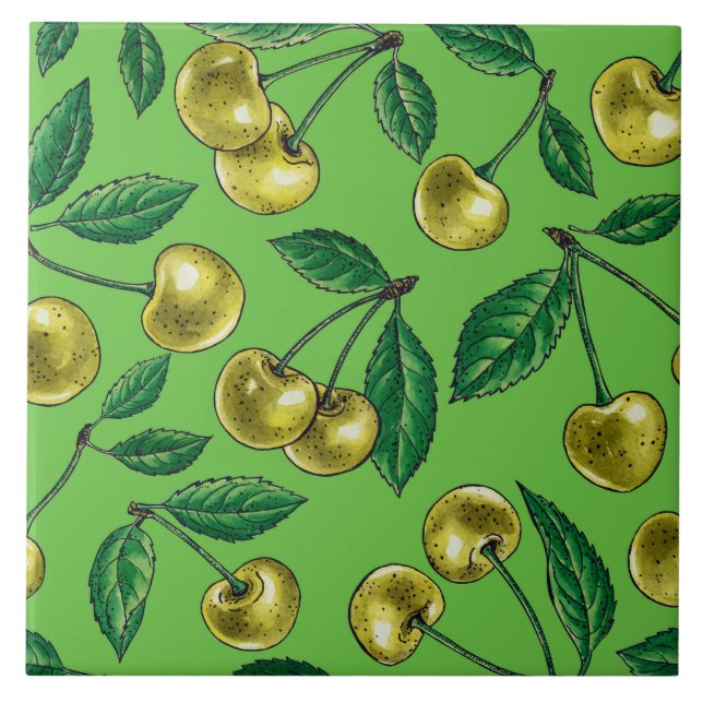 Yellow cherries tile (Front)