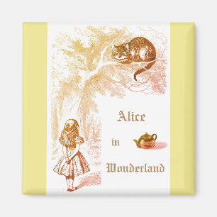 Yellow Cheshire Cat Alice in Wonderland Magnet