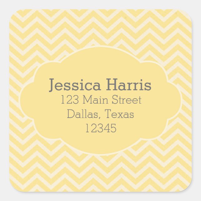 Yellow Chevron Address label sticker (Front)