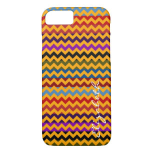 Yellow Chevron Colourful Stripes Monogram Case-Mate iPhone Case
