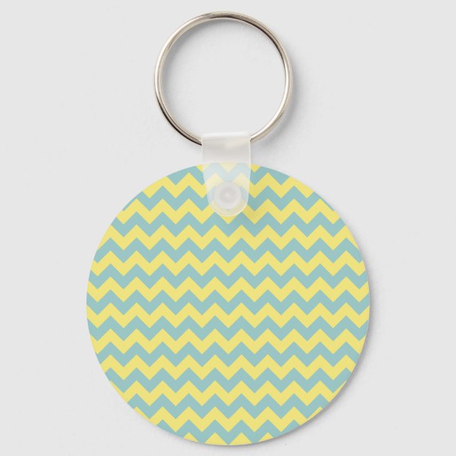 Yellow Chevron Design Key Ring (Front)