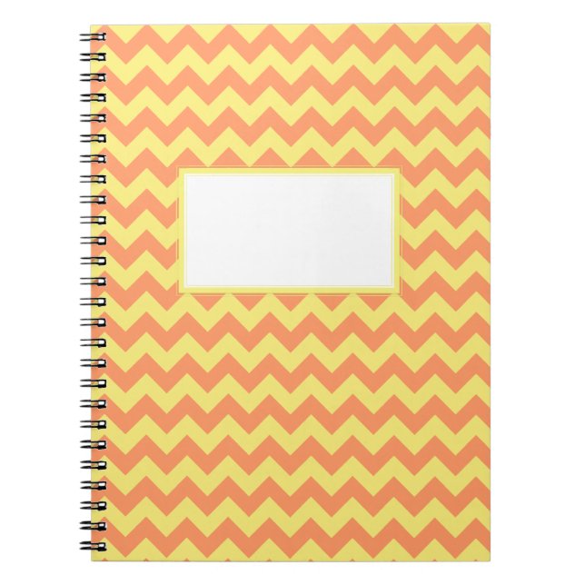 Yellow Chevron Design Spiral Notebook (Front)