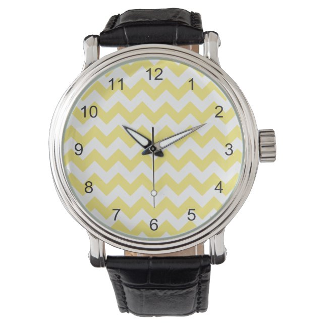 Yellow Chevron Design Watch (Front)