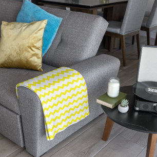 Yellow Chevron Fleece Blanket