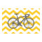 Yellow Chevron Grey Bike Poster