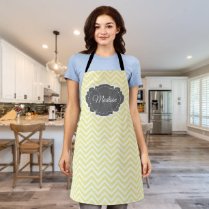 Yellow Chevron Personalised Apron