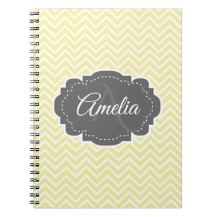 Yellow Chevron Personalised Notebook