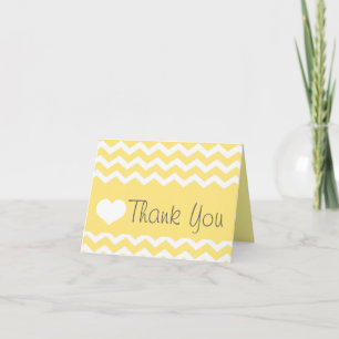 Yellow Chevron Thank You Note Card
