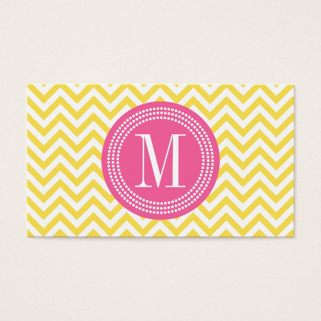Yellow Chevron Zigzag Personalised Monogram (Front)