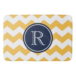 Yellow Chevrons Bath Mat