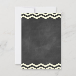 Yellow Chevrons on Chalkboard RSVP Card