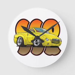 Yellow Chevy SSR Round Clock
