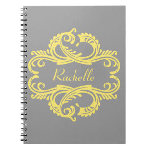 Yellow Chic Damask Notebook
