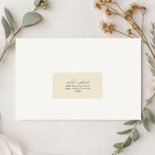 Yellow   Chic Simple Clean Wedding Address  Label