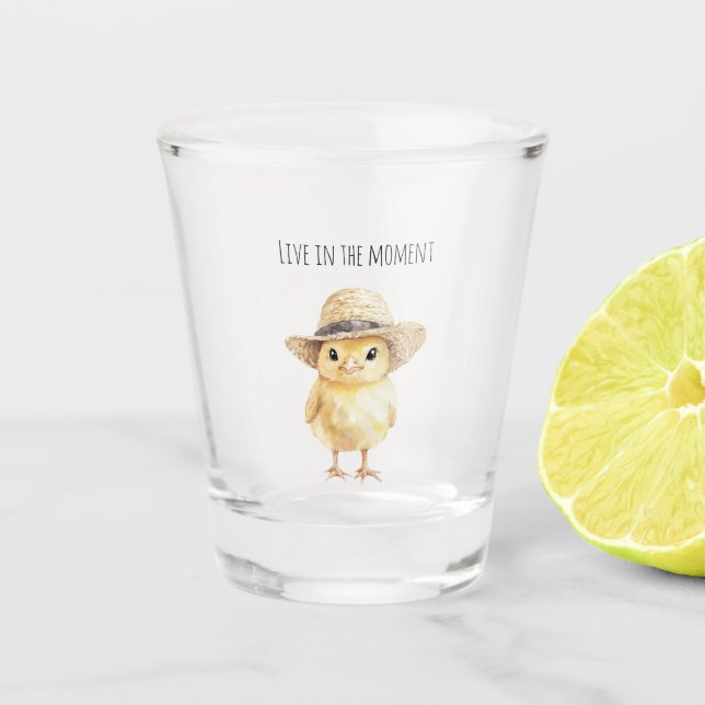 Yellow Chicken Hat Shot Glass (Front)